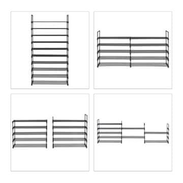 Northix Velika polica za čevlje, do 40 parov, kovinski okvir, enostavna montaža