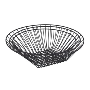 Northix Viseča košara s sadjem v črni barvi za moderno kuhinjo