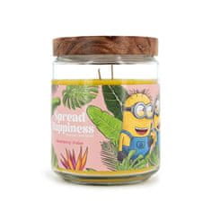 Northix Dišeča sveča Minions, sadna aroma, 510 g, steklen kozarec, 10 cm