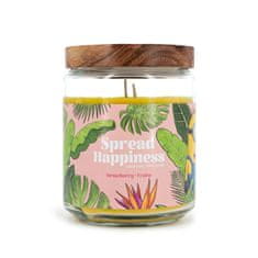 Northix Dišeča sveča Minions, sadna aroma, 510 g, steklen kozarec, 10 cm