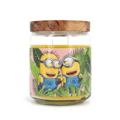 Northix Dišeča sveča Minions, sadna aroma, 510 g, steklen kozarec, 10 cm