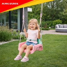 Kruzzel Otroška gugalnica 3v1 z ograjo - Pastelne barve