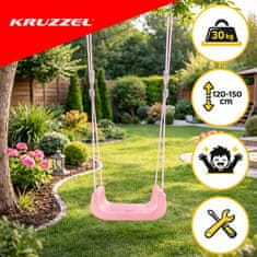 Kruzzel Otroška gugalnica 3v1 z ograjo - Pastelne barve