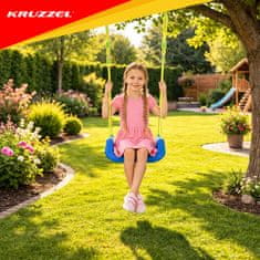 Kruzzel Otroška gugalnica 3v1 z ograjo - Siva/Bež