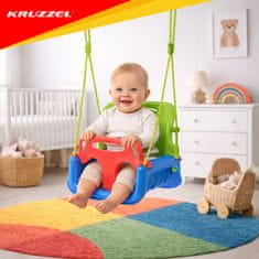 Kruzzel Otroška gugalnica 3v1 z ograjo - Zelena/Modra