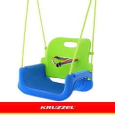Kruzzel Otroška gugalnica 3v1 z ograjo - Zelena/Modra