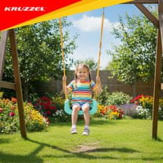 Kruzzel Otroška gugalnica 3v1 z ograjo - Krem/Turkizna