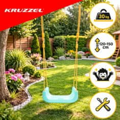 Kruzzel Otroška gugalnica 3v1 z ograjo - Krem/Turkizna