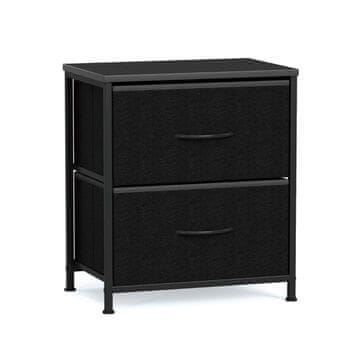 Northix 2-delni komplet nočnih omaric z 2 predaloma iz blaga, kovinski okvir