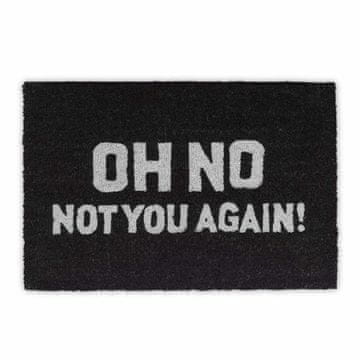 Northix Kokosov predpražnik "Oh ne..." črna z belim besedilom PVC nedrseča spodnja stran