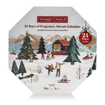 Yankee Candle 24 Days of Fragrance Advent Calendar Set čajne svečke 24 x 9,8 g + stekleno držalo za čajne svečke
