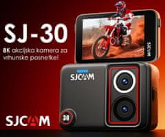 SJCAM SJ30 akcijska športna kamera, 8K UHD, 8x ZOOM, vodoodporna, komplet za polnenje