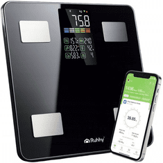 Ruhhy Tehtnica osebna digitalna 20675, BIA, do 226kg, Bluetooth, črna