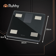 Ruhhy Tehtnica osebna digitalna 20675, BIA, do 226kg, Bluetooth, črna