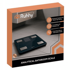 Ruhhy Tehtnica osebna digitalna 20675, BIA, do 226kg, Bluetooth, črna