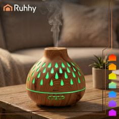 Ruhhy 10W LED RGB ultrazvočni vlažilec zraka aroma difuzor 400ml izparjevalnik