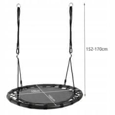Malatec Viseči otroški gugalni krog gnezdo 100cm do 150kg črn