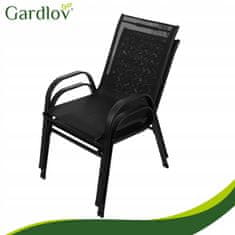 Malatec Kovinska balkonska črna garnitura steklena miza in 2 vrtna stola