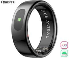 Forever Astral SR-100 pametni prstan, velikost 8, BT 5.2, črn