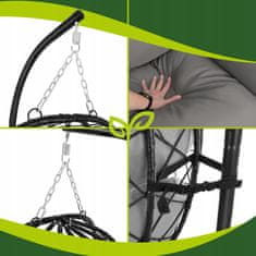 Malatec Vrtni viseči stol jajček do 150kg na kovinskem stojalu