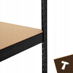 BIGSTREN Kovinski skladiščni regal 180x100x60cm brez vijakov 200kg na polico črn