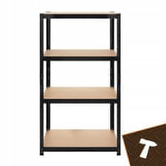 BIGSTREN Kovinski skladiščni regal 150x75x30cm brez vijakov 175kg na polico črn