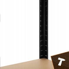 BIGSTREN Kovinski skladiščni regal 180x100x60cm brez vijakov 200kg na polico črn