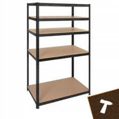 BIGSTREN Kovinski skladiščni regal 180x100x60cm brez vijakov 200kg na polico črn