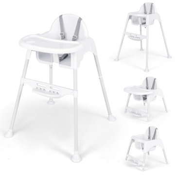 Northio Visoki stol 4 v 1 otroški stolček za hranjenje s snemljivim pladnjem, bela, 66 x 61,5 x 87 cm