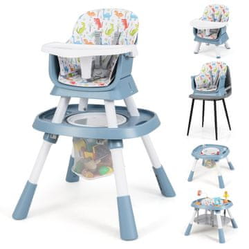 Northio 16-v-1 otroški stolček za hranjenje s pladnjem in varnostnim pasom nastavljiv