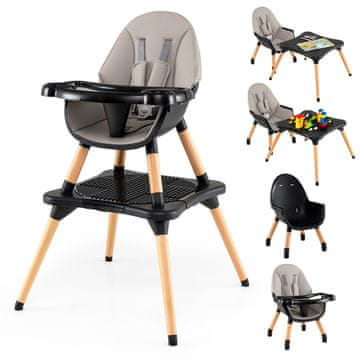 Northio 6-v-1 otroški stolček za hranjenje z mizico in dvojnim pladnjem