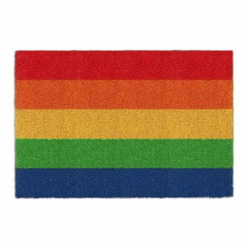 Northix Predpražnik iz kokosa v mavričnih barvah z nedrsečo PVC podlago za notranjo in zunanjo uporabo