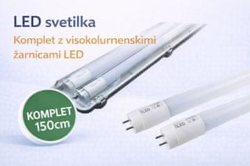 Optonica Svetilka IP65 120cm + 2xT8 120cm 6500K LED sijalka