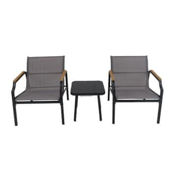 Northio 3-delna garnitura za teraso s stoli in mizo - kovinski okvir