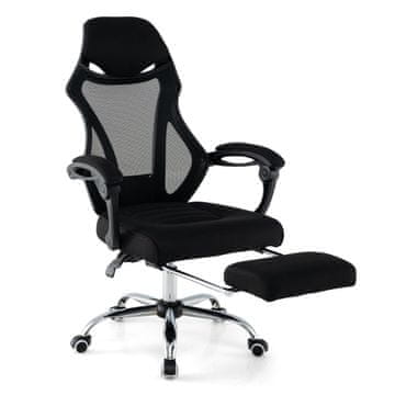 Northix Ergonomski pisarniški stol z nastavljivim naslonjalom, oporo za noge in mrežasto tkanino