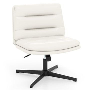 Northix Pisarniški stol s prekrižanimi nogami, nastavljiva višina, bel, ergonomska oblika