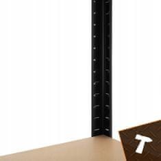 BIGSTREN Kovinski skladiščni regal 180x90x40cm brez vijakov 200kg na polico črn