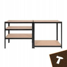 BIGSTREN Kovinski skladiščni regal 180x90x40cm brez vijakov 200kg na polico črn