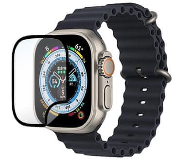 eSTUFF Prilagodljiva hibridna zaščita zaslona Apple Watch Ultra, prozorna/črna