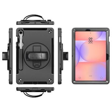 eSTUFF Tab S10 Lite/S9 OHIO črn Robusten ovitek, ročaj in trak