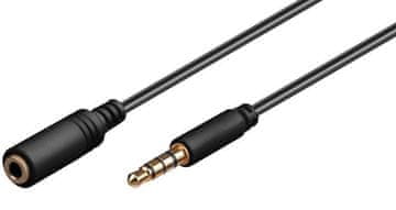 MicroConnect Avdio 3,5mm podaljševalni kabel, 1,5m Minijack, tanek, črn