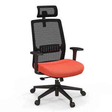 Northix Ergonomski pisarniški stol z nastavljivim naslonjalom, 3D vzglavnikom in ledveno oporo, nosilnost do 180 kg