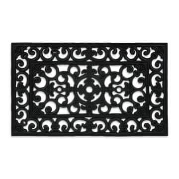 Northix Vzorčast gumijast predpražnik s cvetličnim dizajnom in nedrsečno podlago za notranjo in zunanjo uporabo