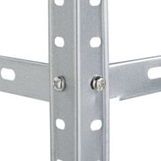 Northix Tovorna polica s 4 nastavljivimi policami za shranjevanje, jeklena