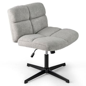 Northix Po višini nastavljiv pisarniški stol brez rok, siv, širok sedež, 160 kg nosilnost