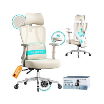 Songmics Ergonomski pisarniški stol 70x70x112-136 cm rjav