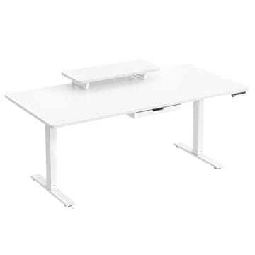 Songmics Višinasto nastavljiva pisalna miza 160x80x72-120 cm bela