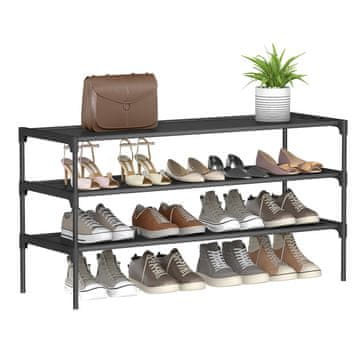 Songmics Čevljalnik 3 nivoji 297x623x535 cm Črn