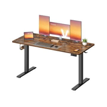 Songmics Višinasto nastavljiva pisalna miza 140x60x72-120 cm rjava