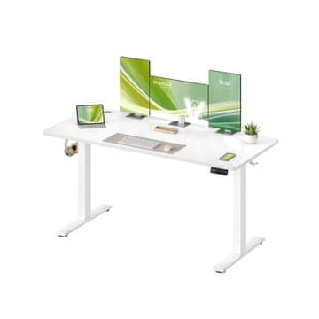 Songmics Višinasto nastavljiva pisalna miza 140x60x72-120 cm bela